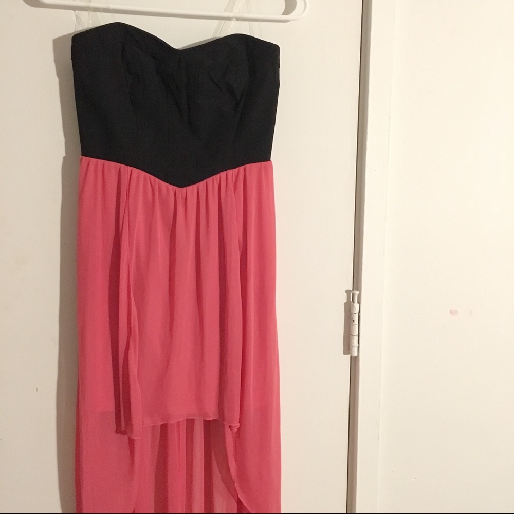 Pink & Black High-Low dress